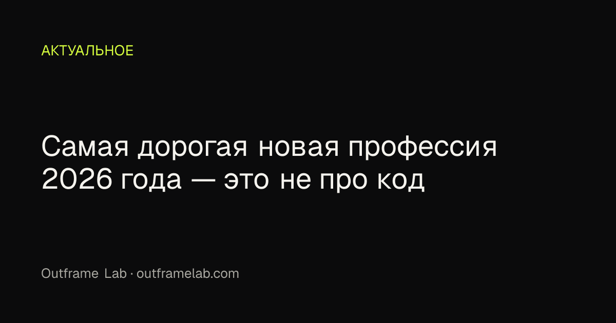 Самая дорогая новая профессия 2026 года — это не про код